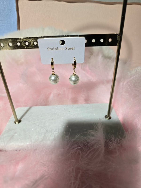 Boucles d'Oreilles Perle de Diamant