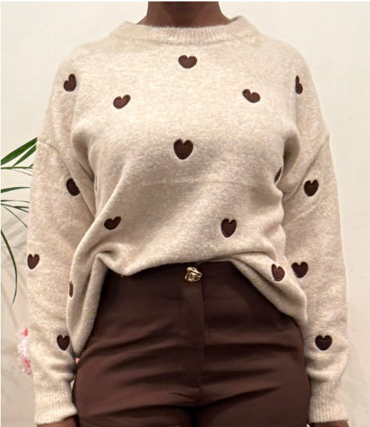 Pull motif coeur ELEA